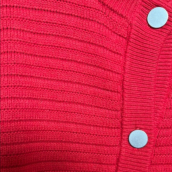 Sanctuary Red Ribbed Button-Front Cardigan - Picture 2 of 4
